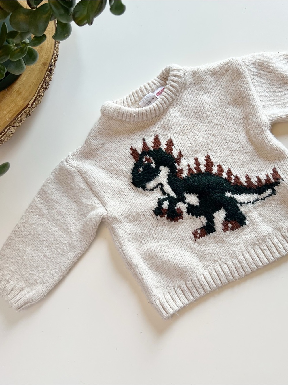 Zara Kids Dinosaur Chunky Knit Sweater | 18-24